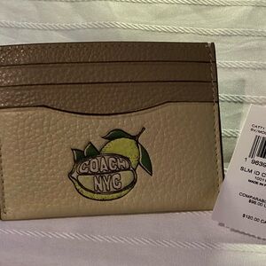 Coach Brown and Cream Card Holder